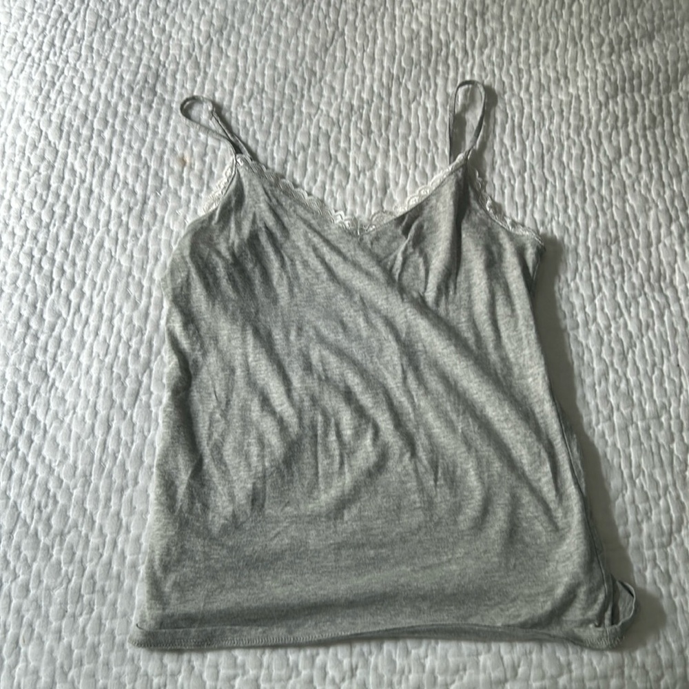 Gray lace sleep/lounge top - Loft - size xs